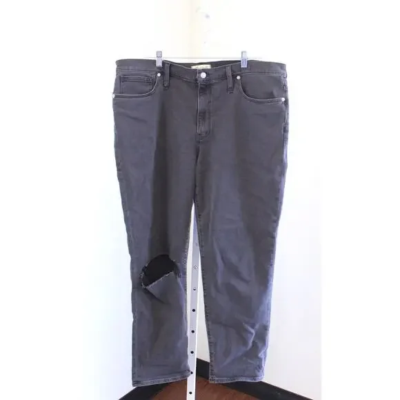 NWT Madewell The Tall Girl Jean in Adolpha Wash Ripped Knee Size 33 T 33 Tall - Picture 4 of 10
